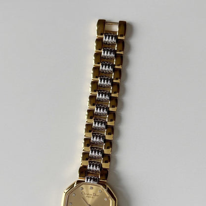 Dior 1990s Octagon Dial Two Tone Watch