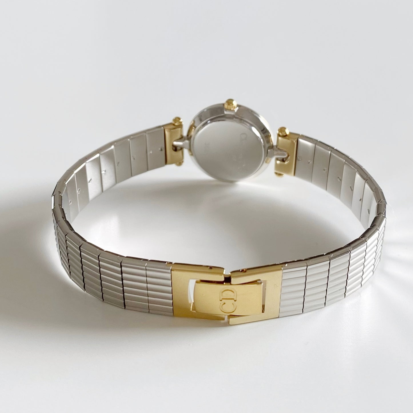 Dior 1990s Navy Dial Gold Plated Two Tone Watch