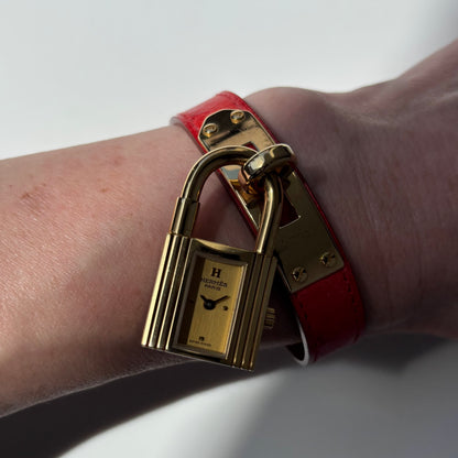 Hermes 1990s Kelly Gold Plated Watch