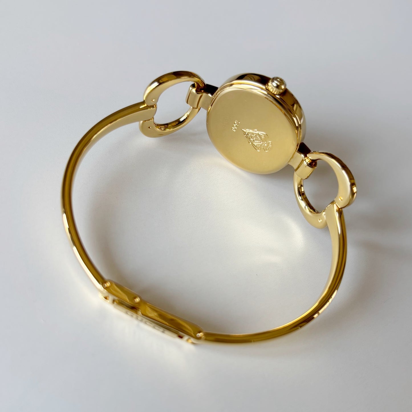 Gucci 1990s Oval Dial Gold Plated Bangle Watch