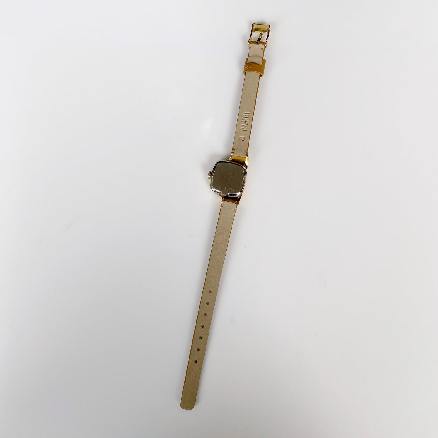 Dior x Bulova 1970s Hand-Winding Gold Plated Square Leather Watch