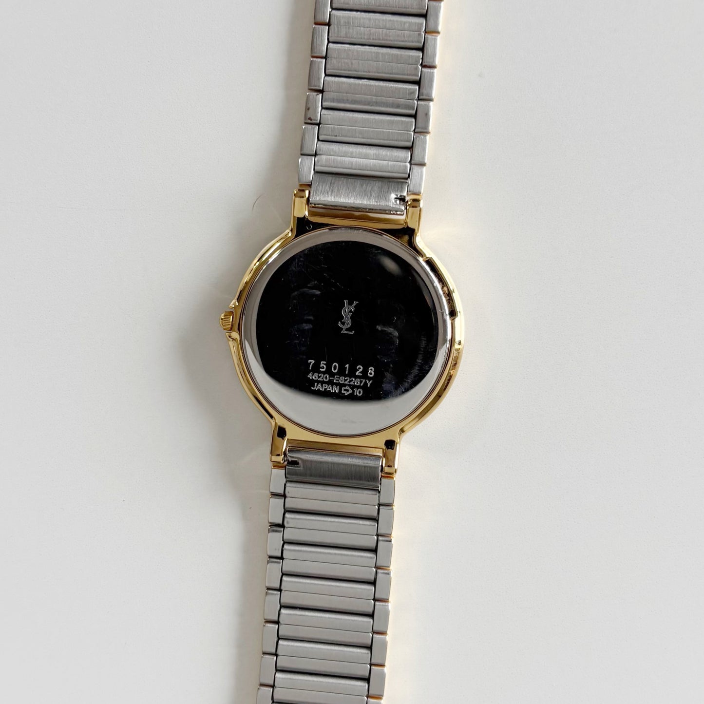 Yves Saint Laurent 1990s Round Dial Two Tone Watch (Large)