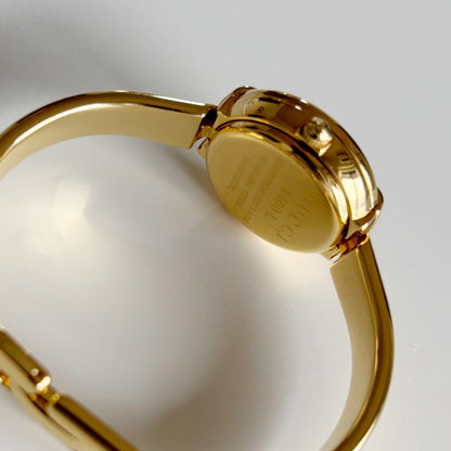 Gucci 1990s Round Dial Gold Plated Bangle Watch (Small)