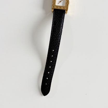 Dior 1990s La Parisienne Interchangeable Strap Gold Plated Watch with 3 straps, case