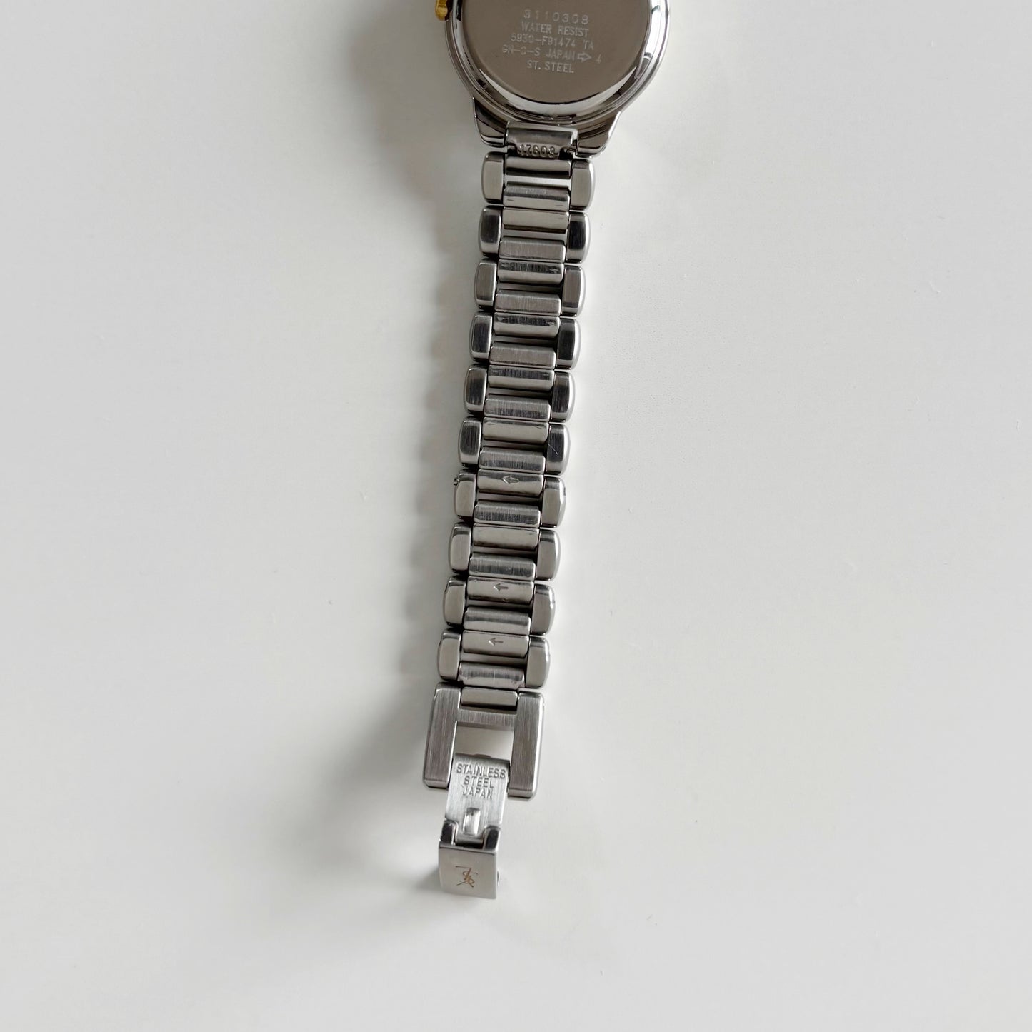 Yves Saint Laurent 1990s Navy Dial Two Tone Watch