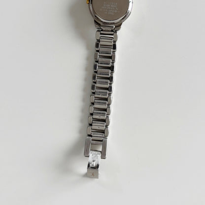 Yves Saint Laurent 1990s Navy Dial Two Tone Watch