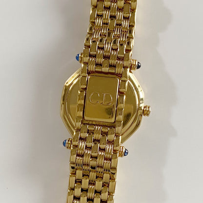 Dior 1990s Octagon Gold Plated Watch
