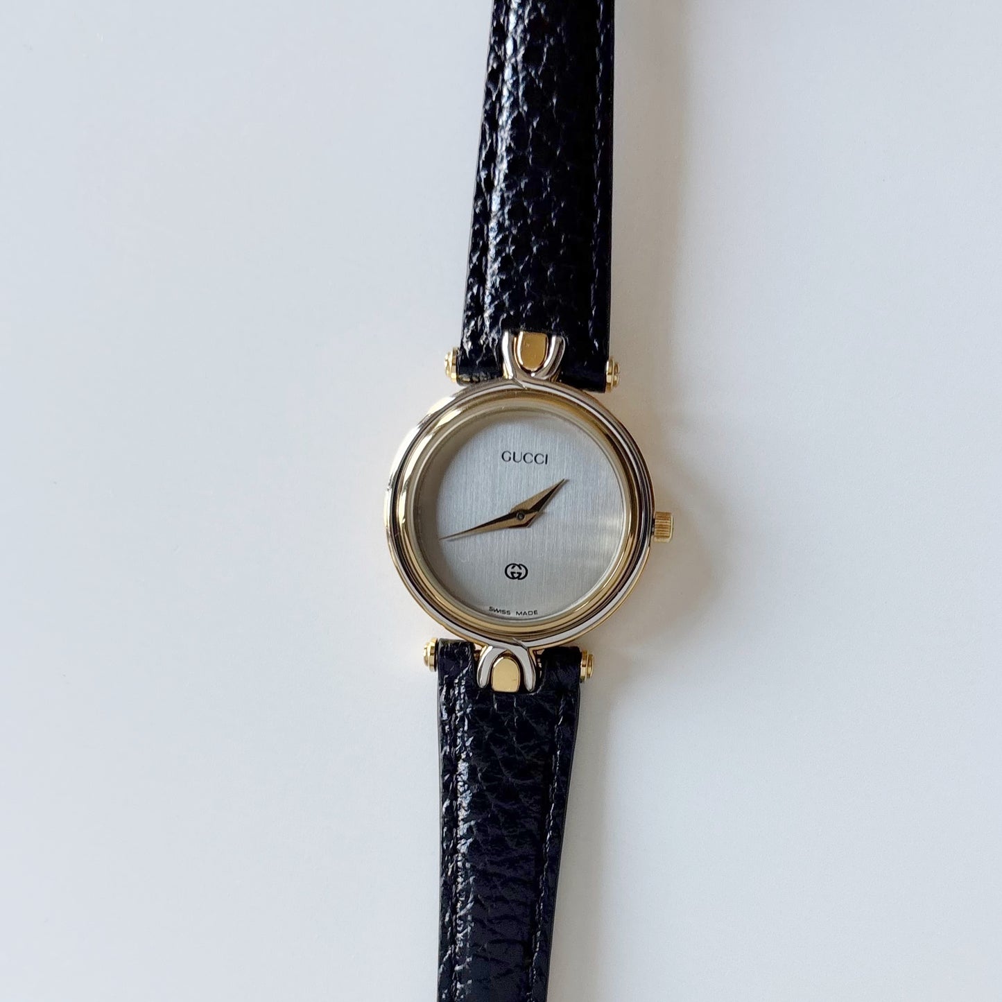 Gucci 1990s Round Dial Two Tone Watch