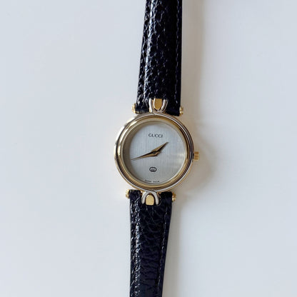 Gucci 1990s Round Dial Two Tone Watch