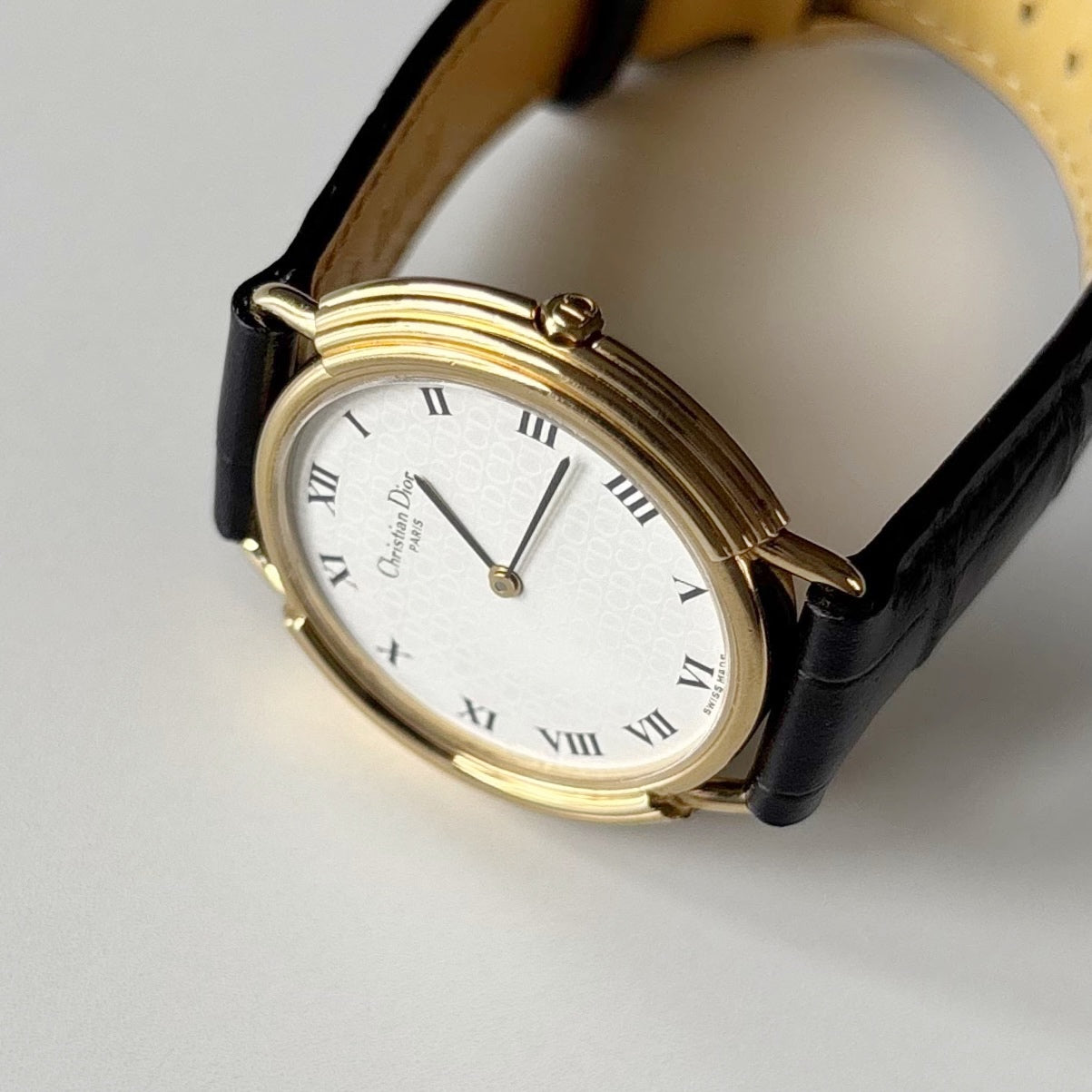 Dior 1990s CD Logo Round Dial Gold Plated Watch (Large)