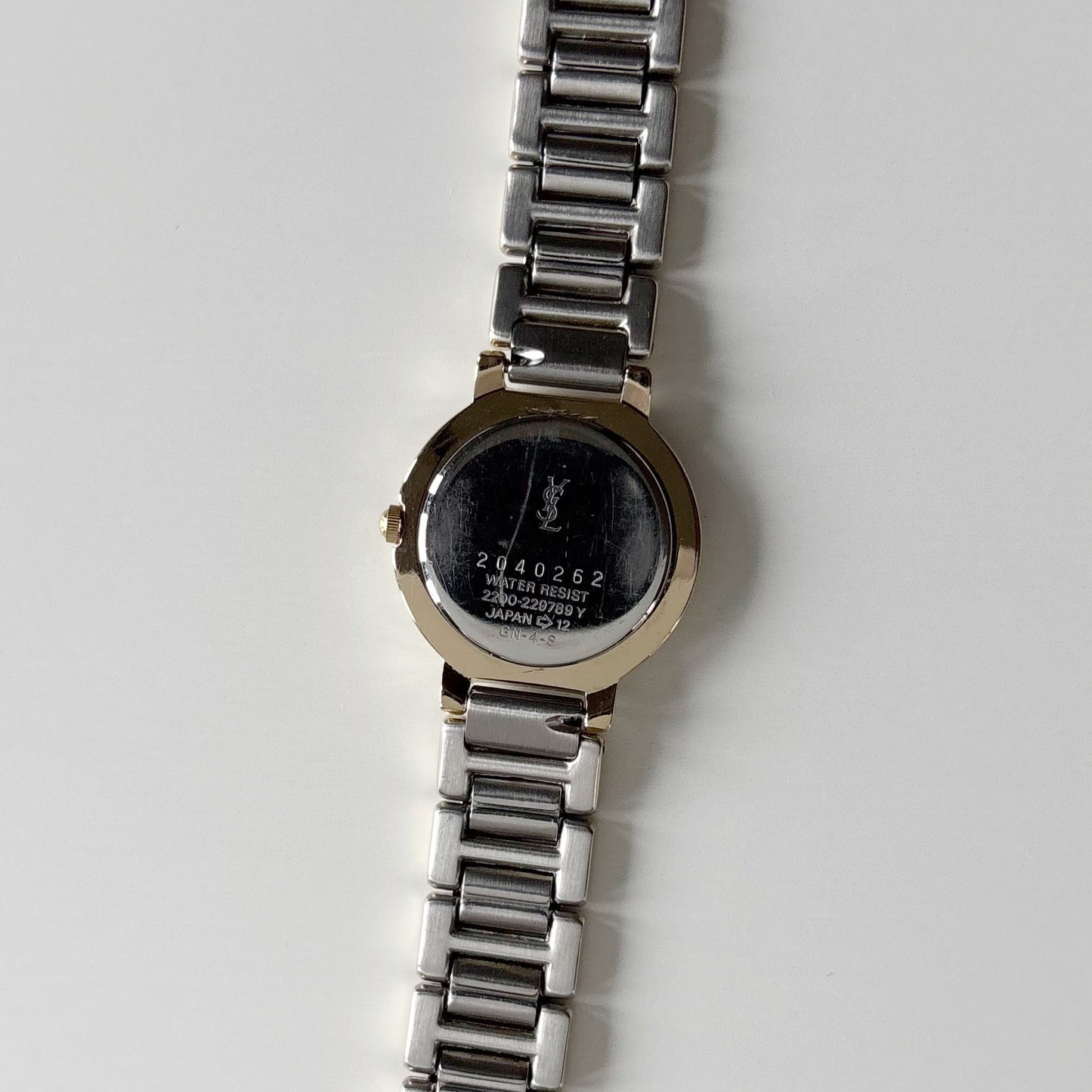 Yves Saint Laurent 1990s Black Dial Two Tone Watch