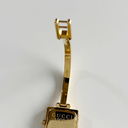 Gucci 1990s Square Dial Gold Plated Bangle Watch (Small)