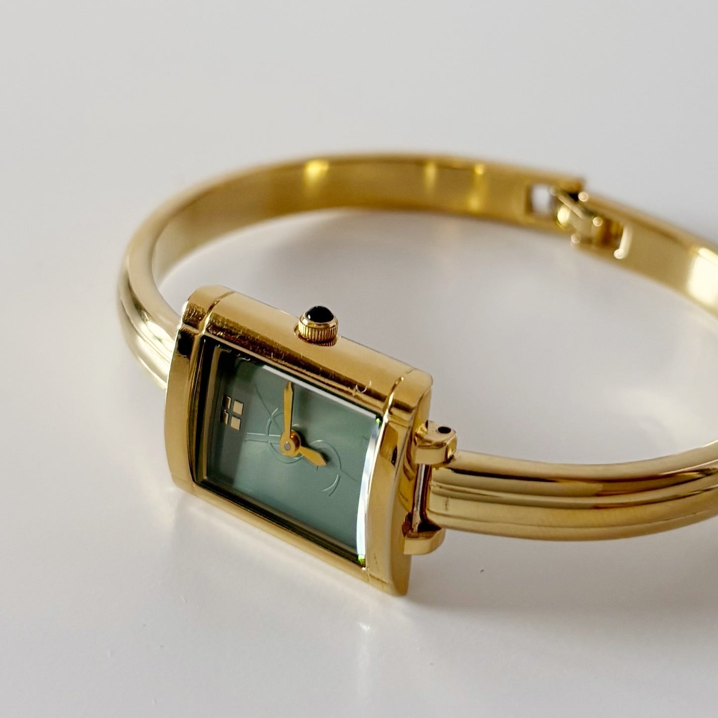 Yves Saint Laurent 1990s Gold Plated Bangle Watch