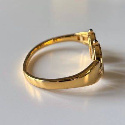 Fendi 1990s Double Face Gold-Plated Bangle Watch