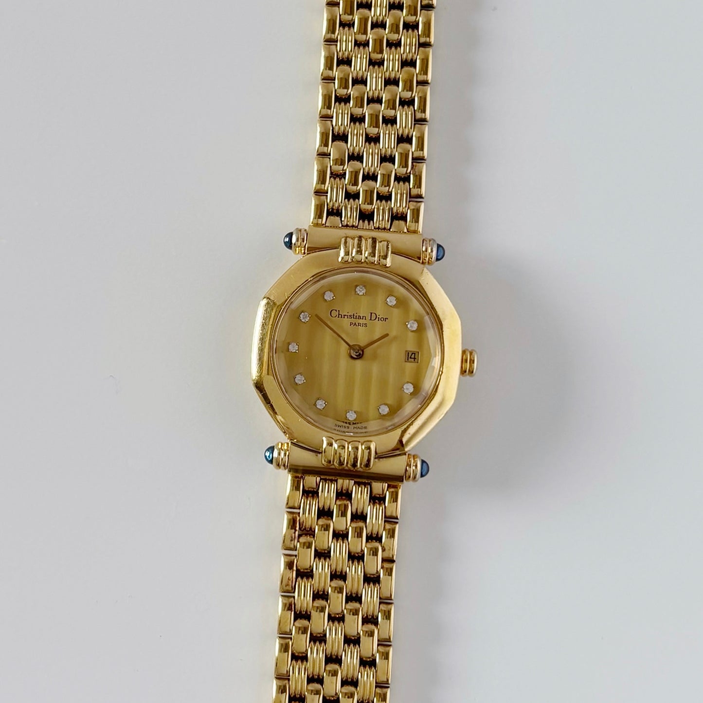 Dior 1990s Octagon Gold Plated Watch