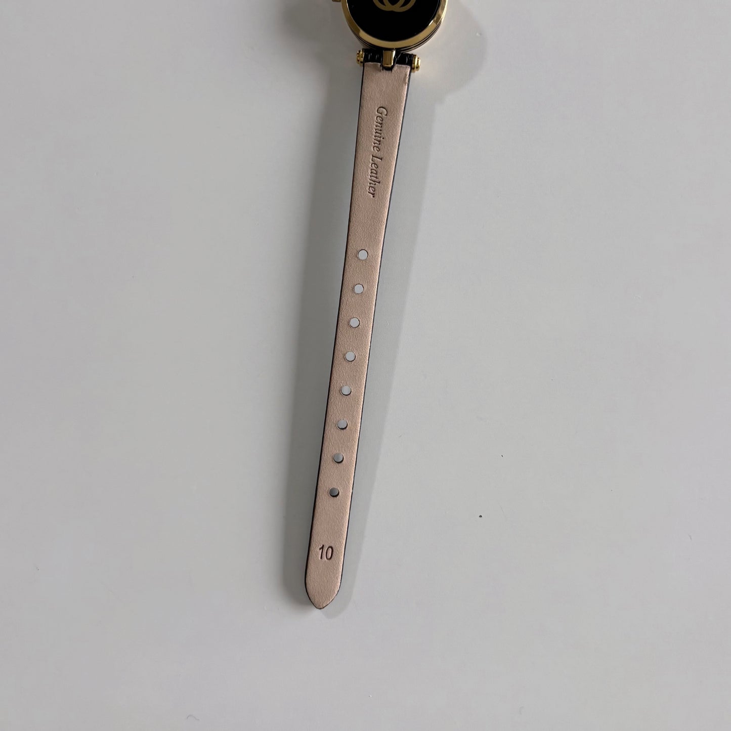Gucci 1990s Black Round Dial Gold Plated Watch