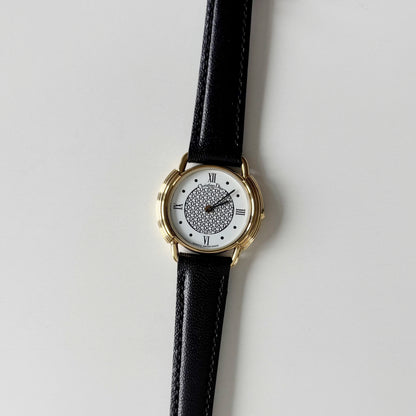 Dior 1990s DC Logo Round Dial Gold Plated Watch