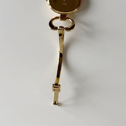 Gucci 1990s Seashell Dial Gold Plated Bangle Watch