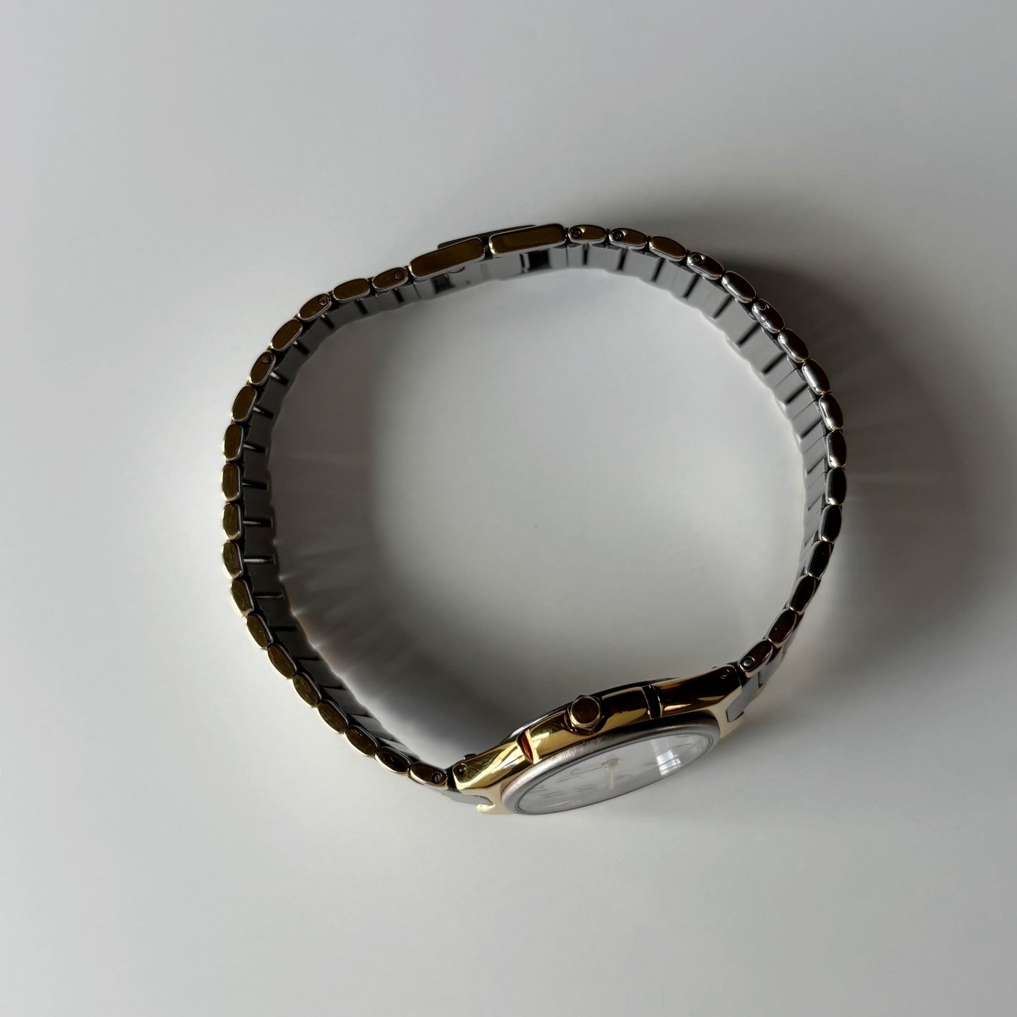 Yves Saint Laurent 1990s Round Dial Two Tone Watch