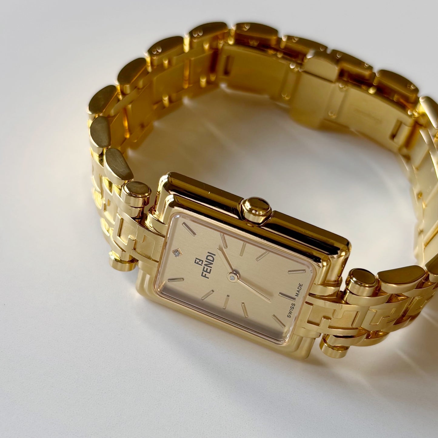 Fendi 1990s Tank Gold Plated Watch Limited Edition (only 2,500 pieces made)