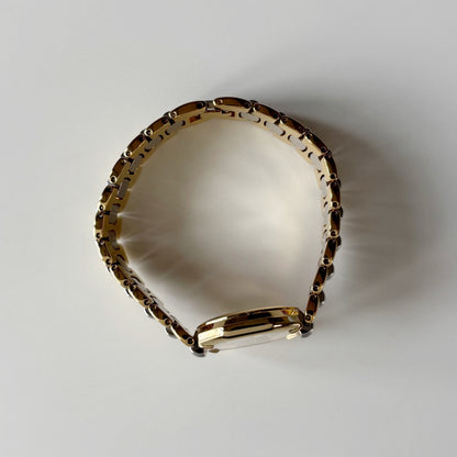 Dior 1990s Octagon Dial Two Tone Gold Plated Watch