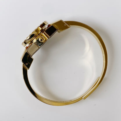 André  Mouche 1990s Red Gold Plated Bangle Watch