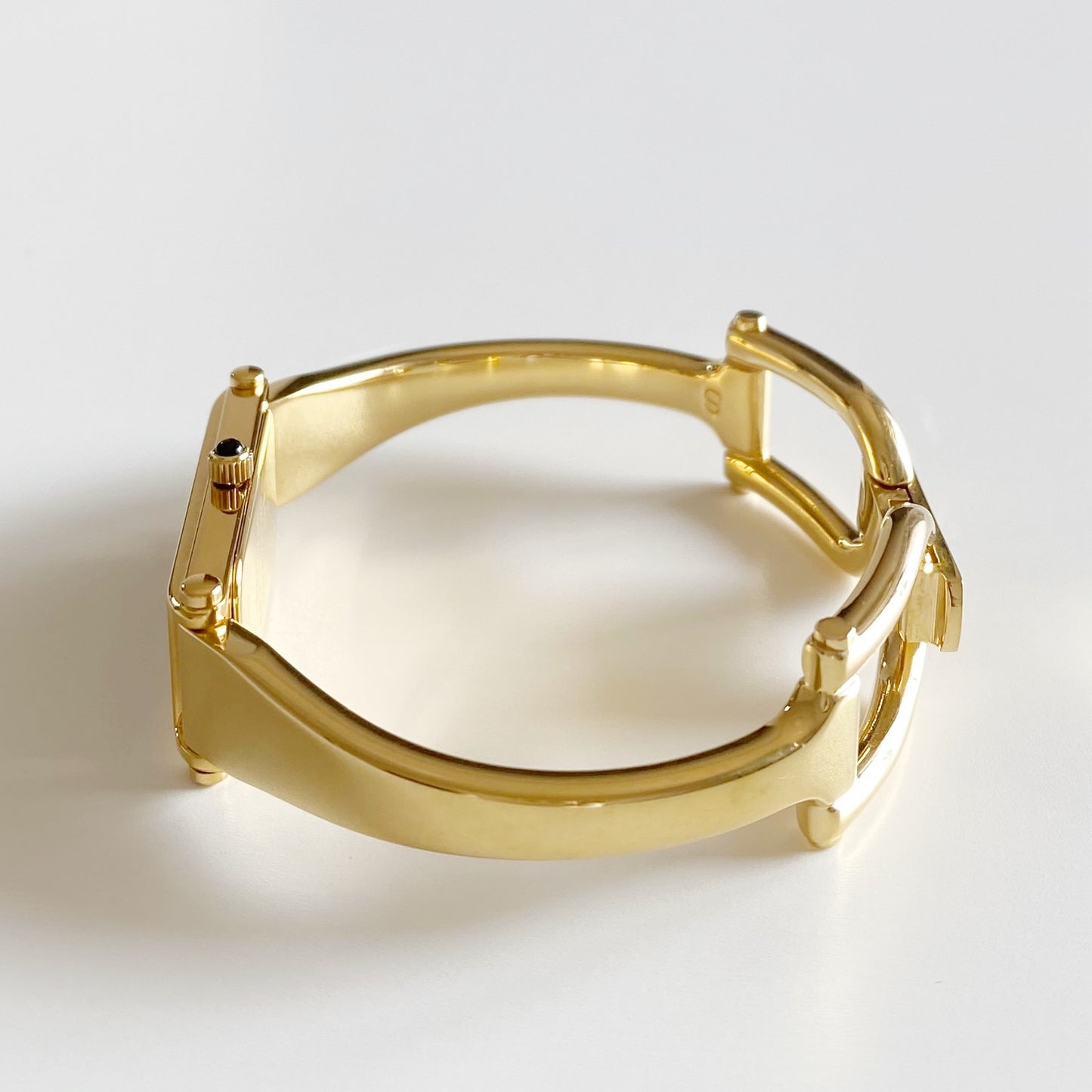 Gucci 1990s Gold Dial Gold Plated Bangle Watch (Small)