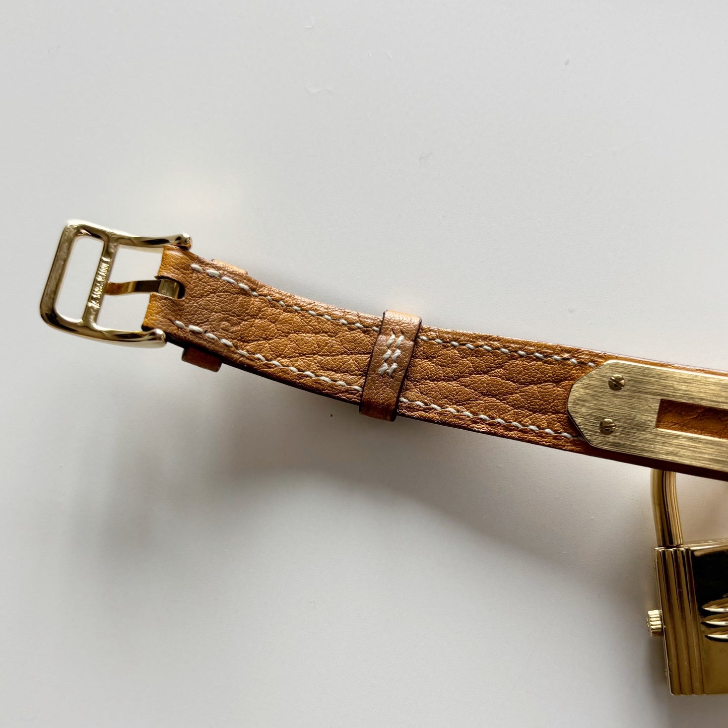 Hermes 1990s Kelly Gold Plated Watch