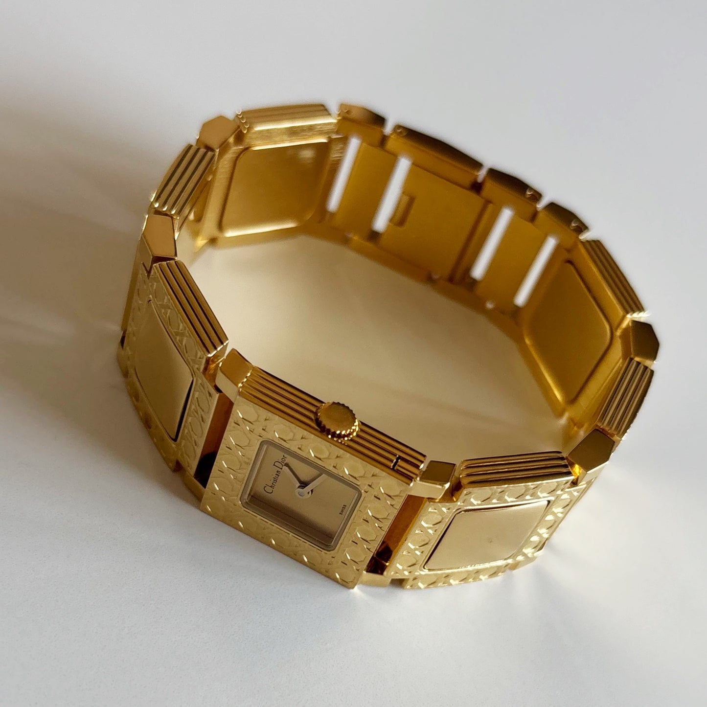 Dior 1990s La Parisienne Interchangeable Strap Gold Plated Watch