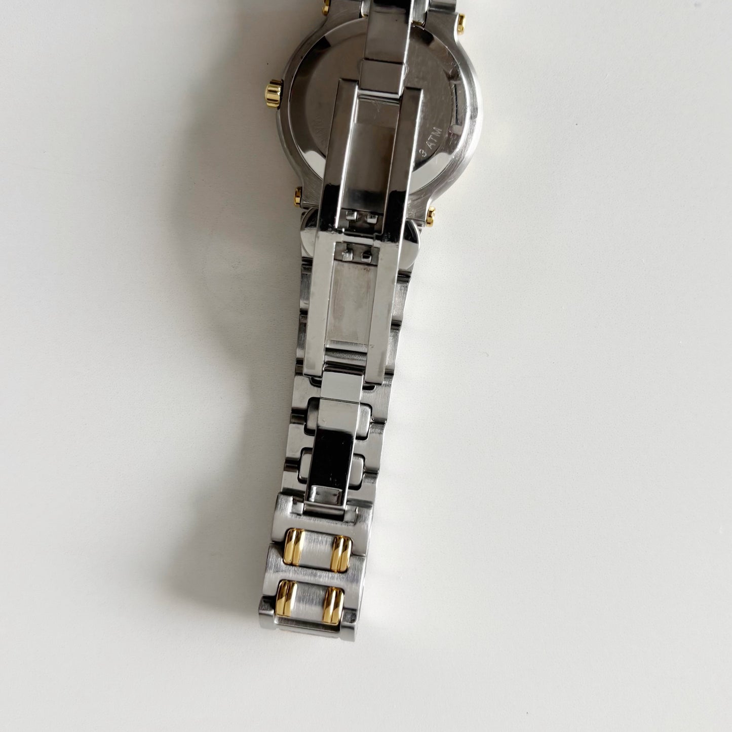 Gucci 1990s Black Dial Date Two Tone Watch