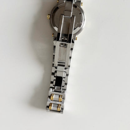 Gucci 1990s Black Dial Date Two Tone Watch