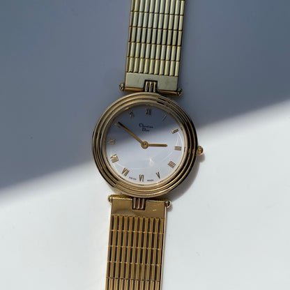 Dior 1990s Round Dial Gold Plated Watch (Large)
