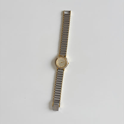 Yves Saint Laurent 1990s Round Dial Two Tone Watch