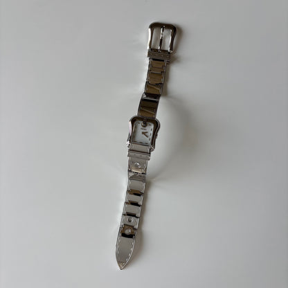 Fendi 1990s Seashell Dial Stainless steel Silver Buckle Watch