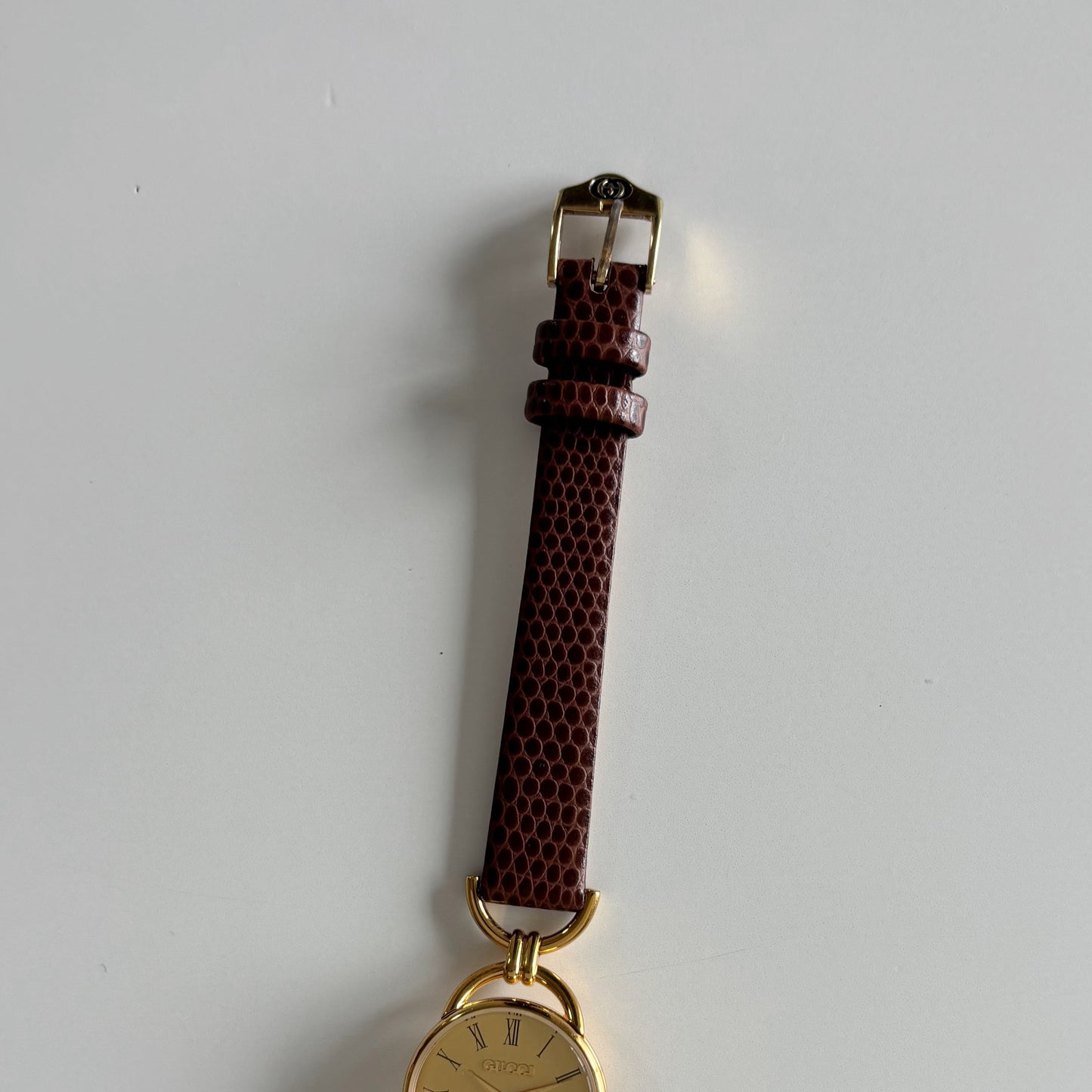 Gucci 1990s Gold Dial Gold Plated Horsebit Watch