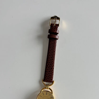 Gucci 1990s Gold Dial Gold Plated Horsebit Watch