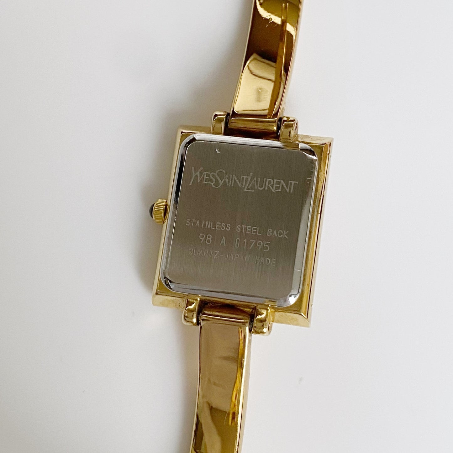 Yves Saint Laurent 1990s Gold Plated Bangle Watch