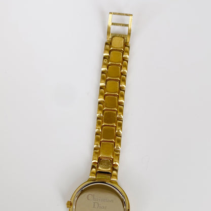 Dior 1990s Gold Plated Round Watch