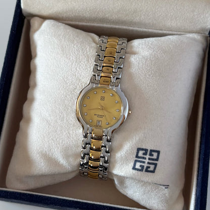 Givenchy 1990s Round Dial Two Tone Watch