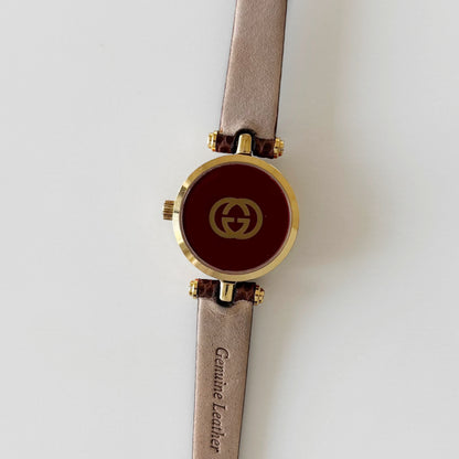 Gucci 1980s Sherry Round Dial Gold Plated Watch