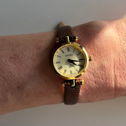 Gucci 1980s Sherry Round Dial Gold Plated Watch