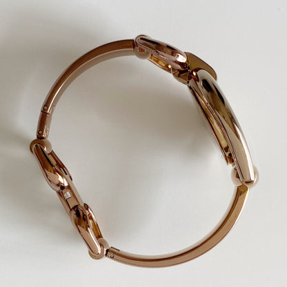 Gucci Early 2000s Seashell Dial Gold Plated Bangle Watch