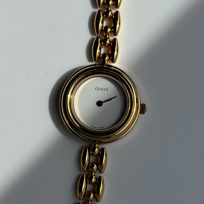 Gucci 1990s Interchangeable Bezel Gold Plated Watch with 6 bezels, case (167mm)