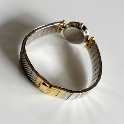 Dior 1990s Navy Dial Gold Plated Two Tone Watch