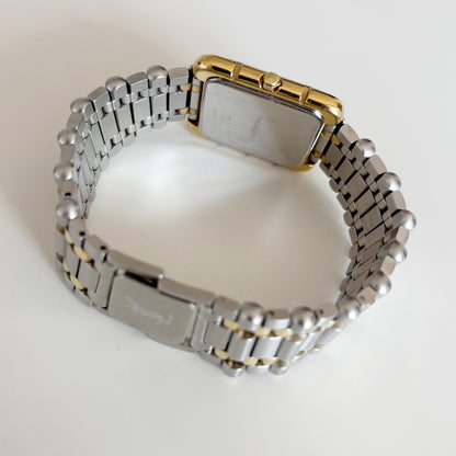 Yves Saint Laurent 1990s Square Dial Two Tone Watch