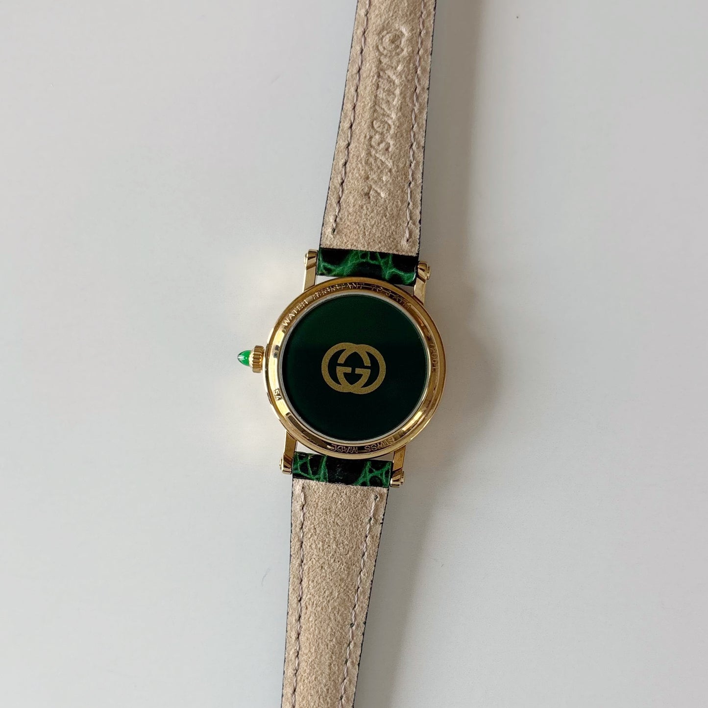 Gucci 1990s Date Round Dial Gold Plated Watch