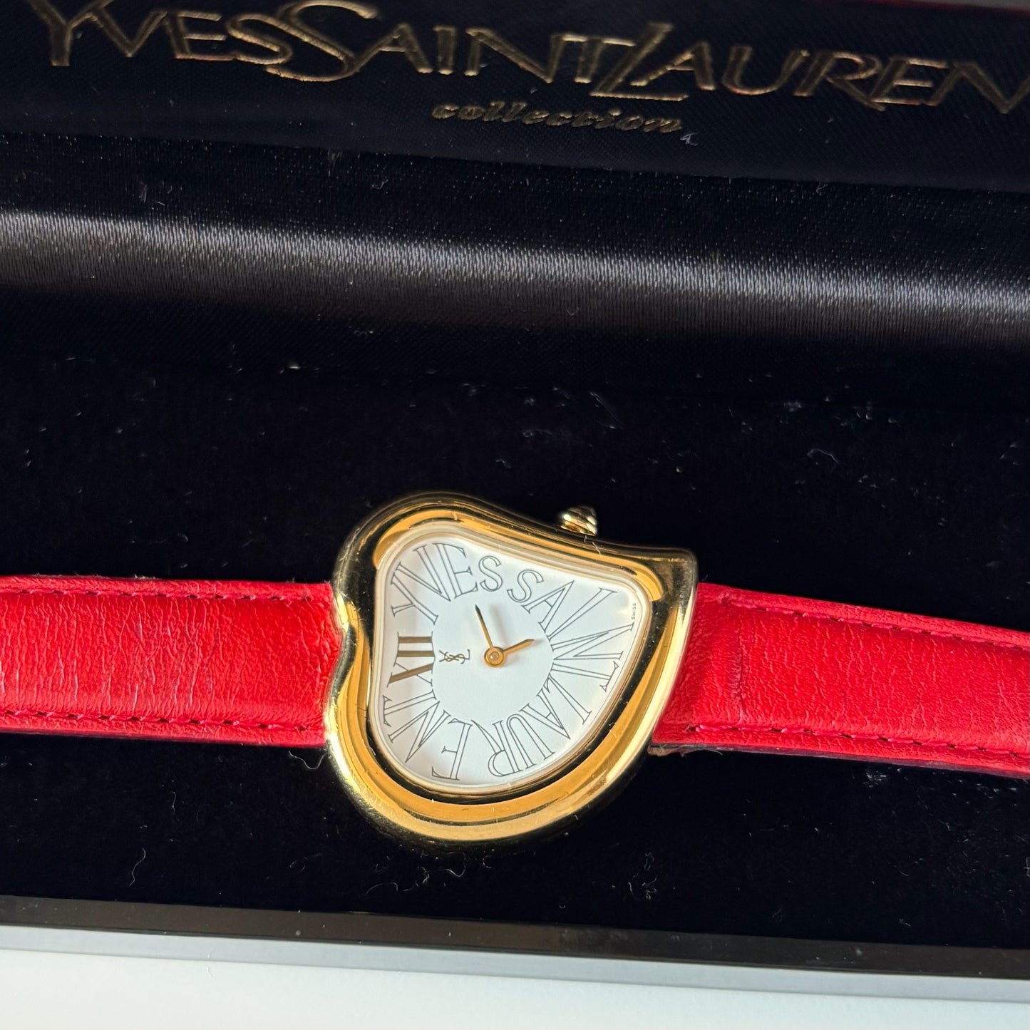 Yves Saint Laurent 1990s Heart shaped Dial Gold Plated Watch