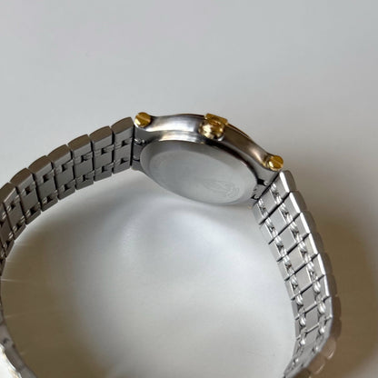 Gucci 1990s Date Round Dial Two Tone Watch