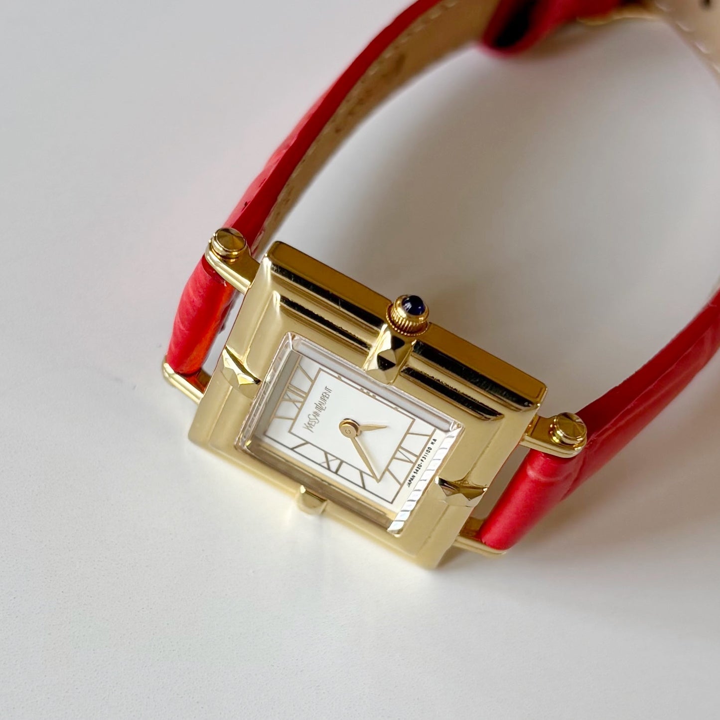 Yves Saint Laurent 1990s Square Dial Gold Plated Watch