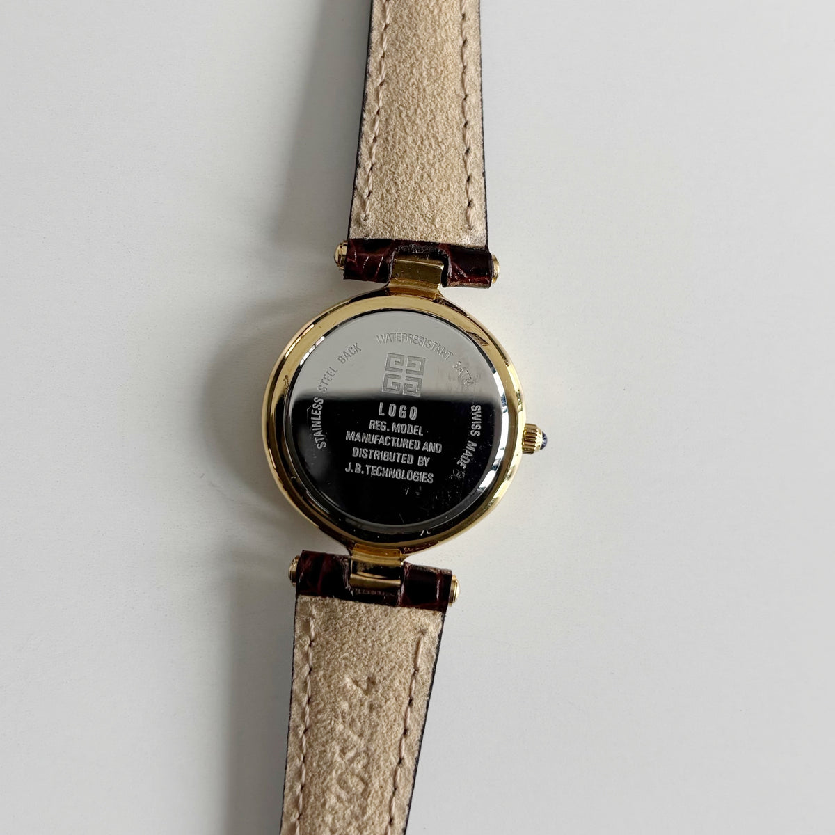 Givenchy 1990s Round Dial Gold Plated Watch